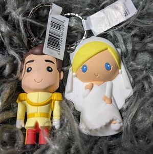 Figural 3D keychains Disney Cinderella and Prince Charming wedding